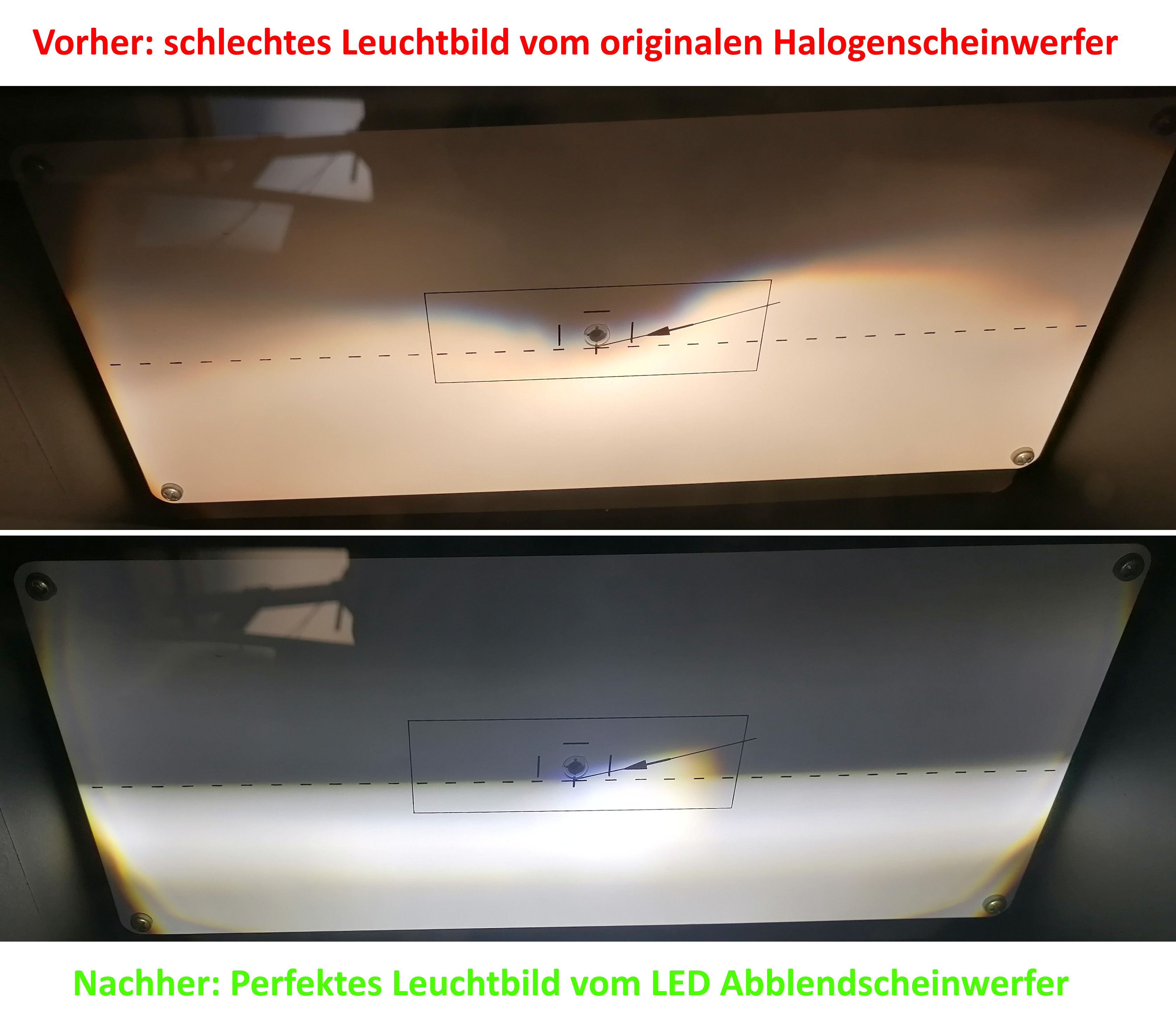 Leuchtbild Itineos Wohnmobil vorher, nachher